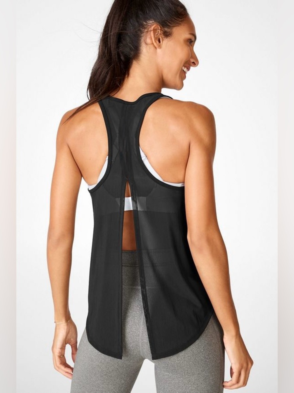 Lululemon Mesh Tie Back Tank in Black